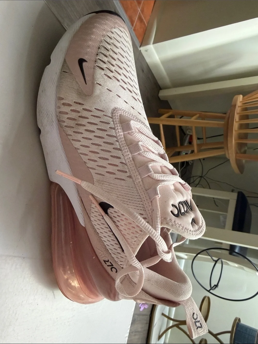 Nike Women’s Air Max 270 Sneakers - Blush Pink Black Accents